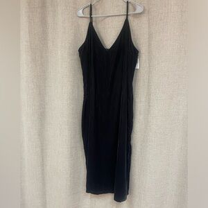 Old Navy black velvet tank dress
